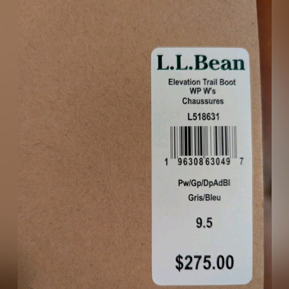 (NEW) L.L. Bean Women's Elevation Hiking Boots - Grey/Blue, Waterproof, US 9.5 - Picture 10 of 10